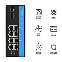 全千兆2光8电工业交换机（POE）